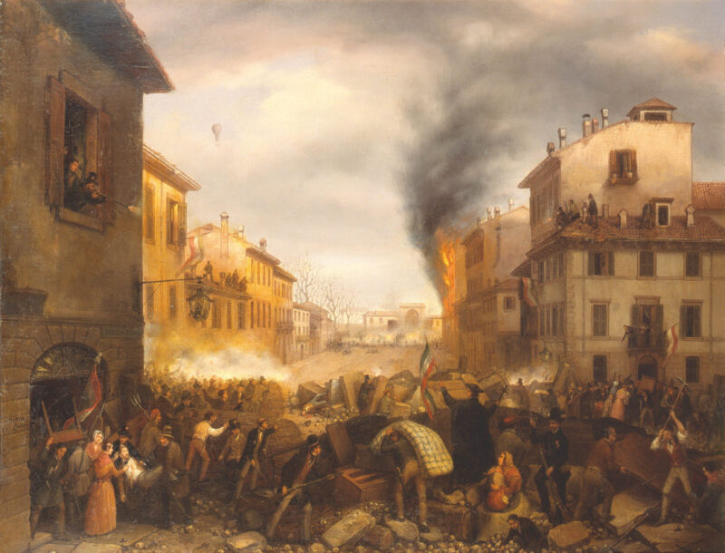 7. Canella Carlo Porta Tosa in Milano (il 22 marzo 1848), olio su tela 74 x 94,5 cm