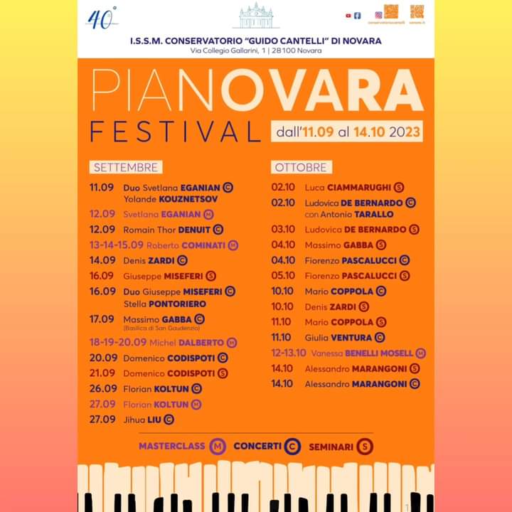 Scopri di più sull'articolo Pianovara Festival al conservatorio di Novara vi aspetta per delle serate in musica