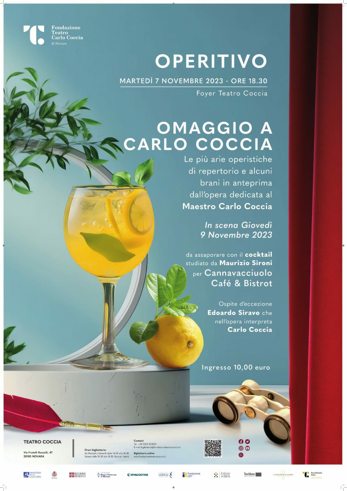 Scopri di più sull'articolo Un aperitivo in omaggio a Carlo Coccia al Teatro Coccia di Novara