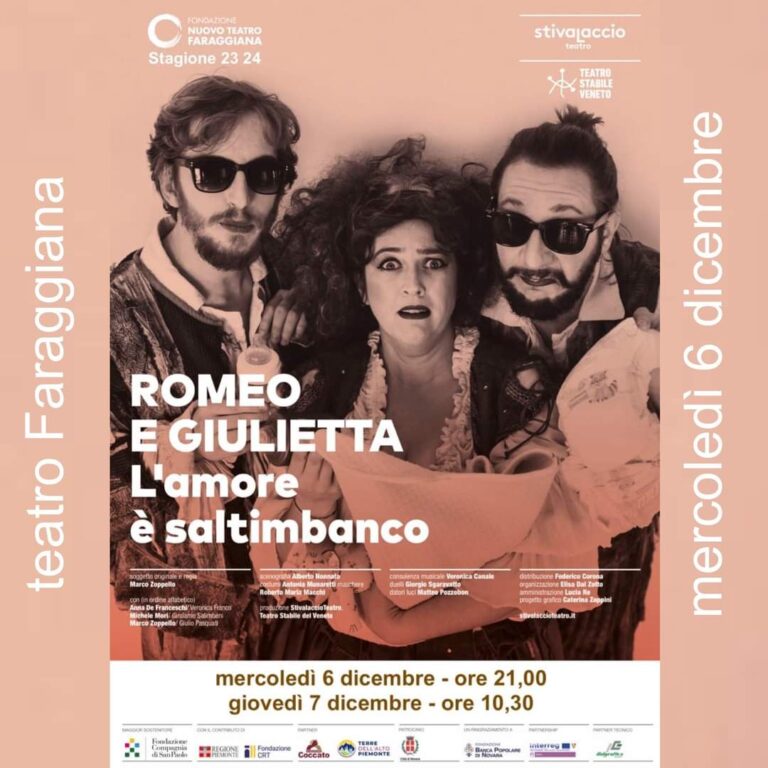 Scopri di più sull'articolo Uno spettacolo dal titolo “Romeo e Giulietta – L’amore è saltimbanco” al Teatro Faraggiana
