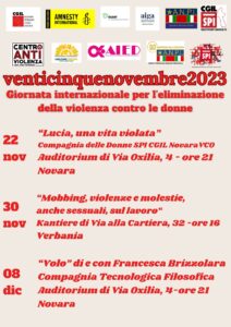 Scopri di più sull'articolo Eventi teatrali in via Oxilia 4 a Novara e a Verbania contro la violenza sulle donne