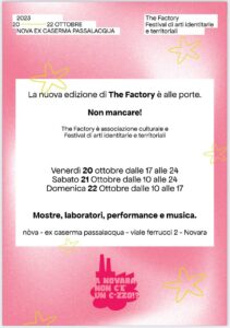 Scopri di più sull'articolo Un tuffo nell’arte: THE FACTORY – festival di arti identitarie e territoriali – a nòva