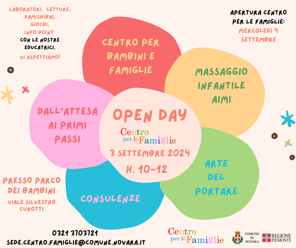 Scopri di più sull'articolo Novara: Centro per le Famiglie – Open Day e ripresa attività