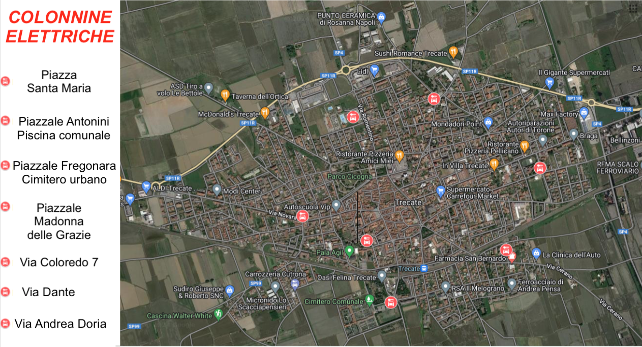 Scopri di più sull'articolo TRECATE: ATTIVATE DAGLI SCORSI GIORNI LE COLONNINE PER LA RICARICA DEI VEICOLI ELETTRICI SUL TERRITORIO COMUNALE