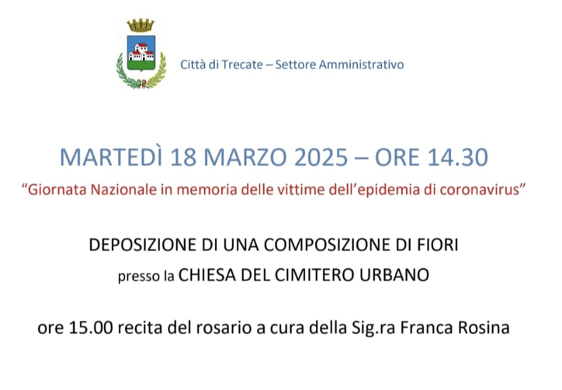 Trecate ricorda le vittime del Covid-19 il 18 marzo