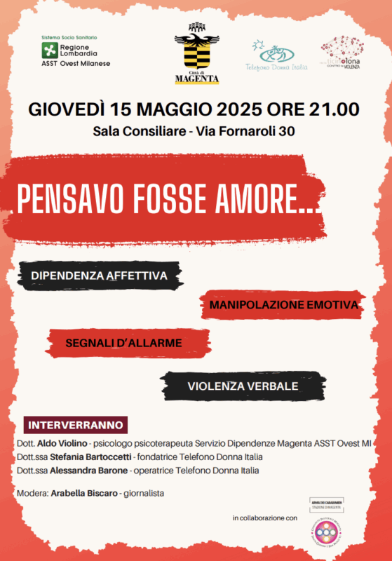 “Pensavo fosse amore…”: a Magenta una serata contro la dipendenza affettiva