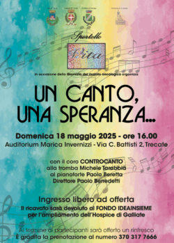 “Un canto, una speranza…”: musica e solidarietà a Trecate
