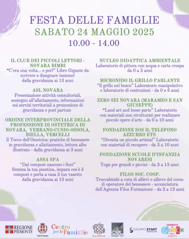 Festa delle famiglie 2025 Novara