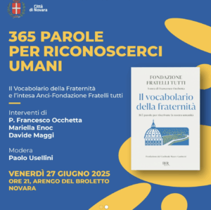 Novara, 27 giugno: “365 parole per riconoscersi umani” al Broletto
