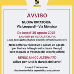 magenta, lavori stradali, via leopardi, via monviso, nuova rotatoria, asfaltatura, viabilità, trasformazione at5, comune di magenta, agosto 2025,