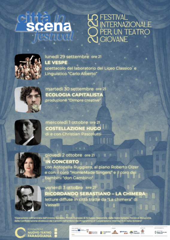 Città in Scena 2025: giovani, arte e sostenibilità al Teatro Faraggiana di Novara
