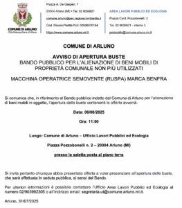 Apertura Buste per la Vendita della Ruspa Benfra ad Arluno
