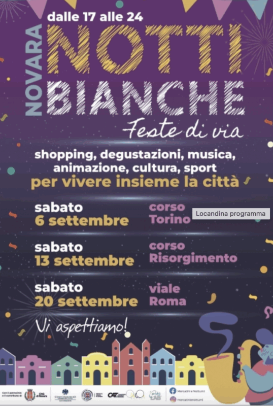 Notti Bianche: tre serate di festa nei quartieri di Novara