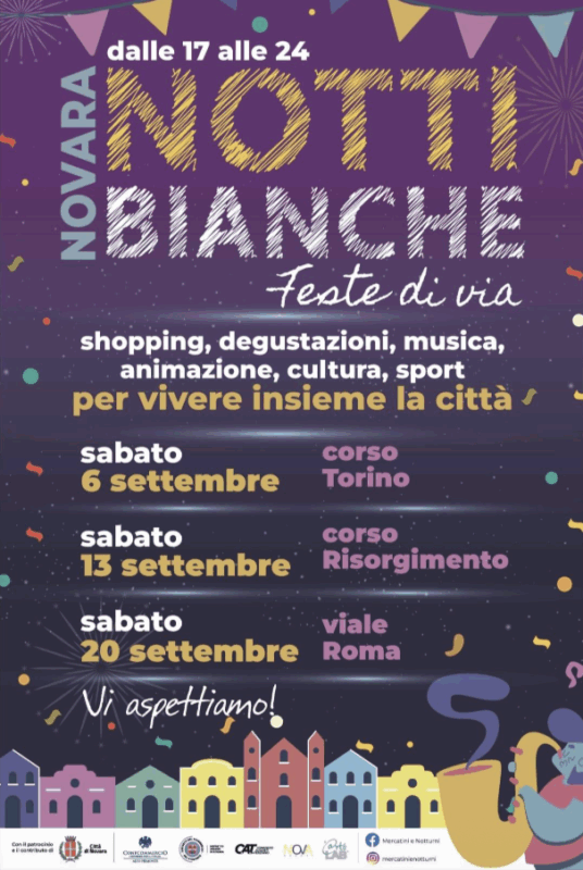 Settembre a Novara: tornano le Notti Bianche di Via