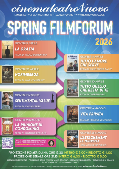 Spring FilmForum 2026 al Cinemateatro Nuovo di Magenta