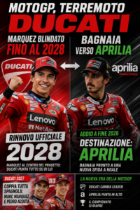 Scopri di più sull'articolo Terremoto Ducati: Marquez blindato fino al 2028, Bagnaia verso Aprilia
