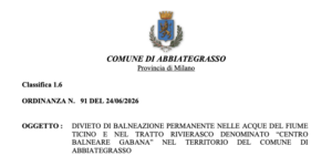 Abbiategrasso: confermato il divieto permanente di balneazione nel Ticino