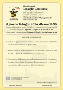 Magenta, Consiglio comunale convocato il 16 luglio