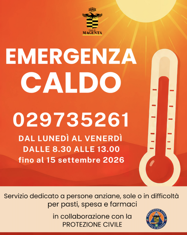 Magenta - Emergenza caldo: attivo un servizio di supporto per le persone più fragili - Fino al 15 settembre
