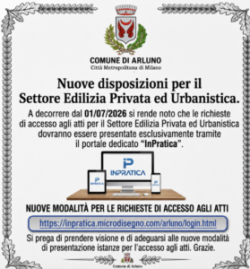 Arluno - Nuova modalità per l'accesso agli atti dell'Ufficio Edilizia Privata e Urbanistica
