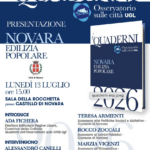 Novara, il 13 luglio un incontro dedicato all’edilizia popolare e alle politiche abitative