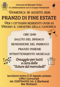 BernateTicino, pranzo, over65, anziani, fineEstate, Canonica, GruppoPensionati, comunità, musica, eventi,