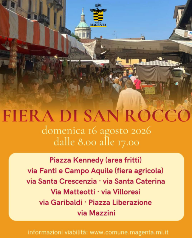 Magenta, domenica 16 agosto torna la Fiera di San Rocco