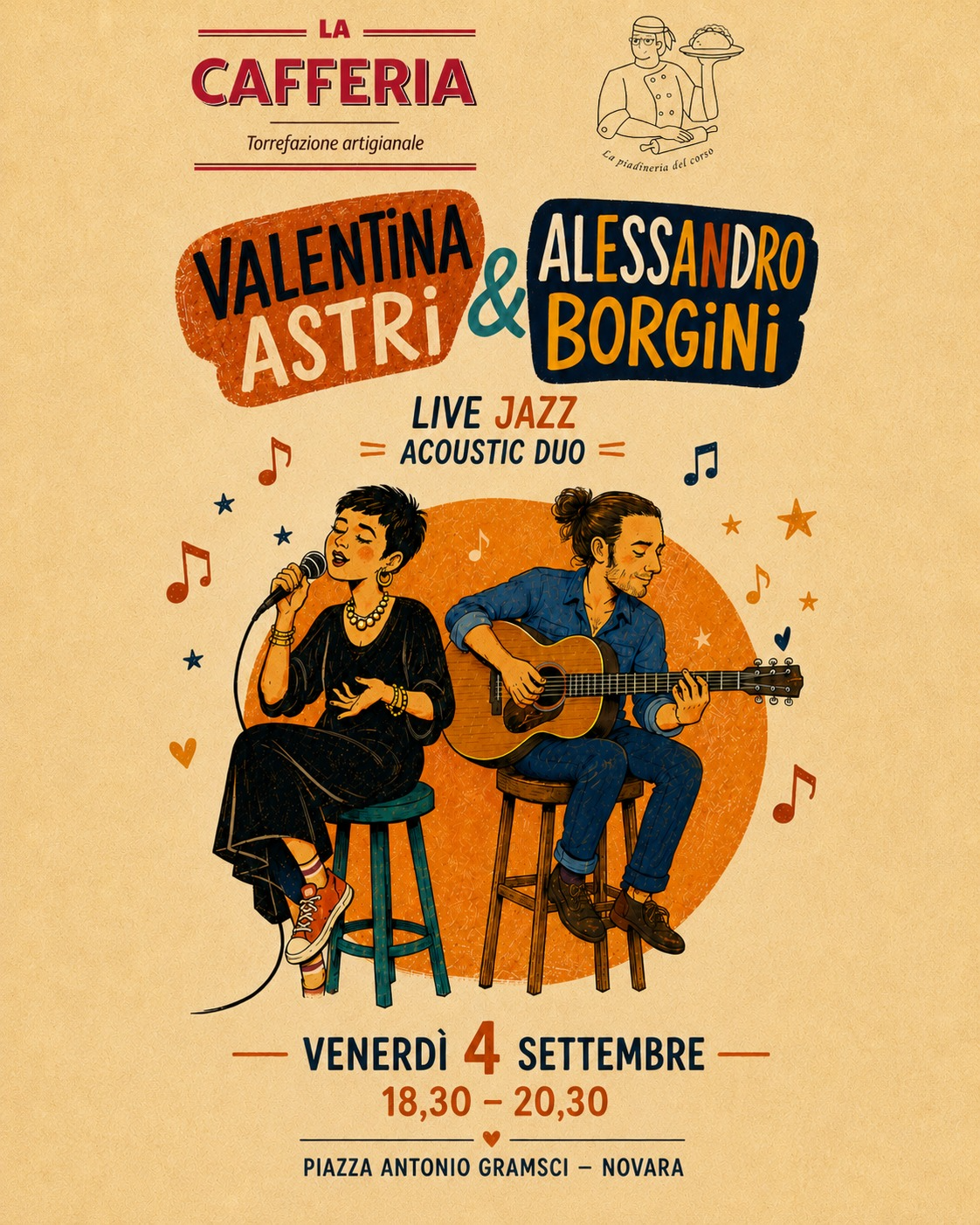 Scopri di più sull'articolo Live jazz a Novara con Valentina Astri e Alessandro Borgini – Venerdì 4 settembre, dalle 18.30 alle 20.30