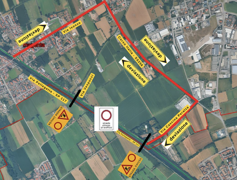 Magenta, chiude temporaneamente la SP 117 in via Pellegatta per lavori urgenti - Dal 21 al 25 settembre