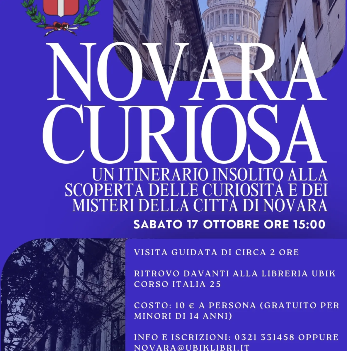 Novara, 17 ottobre ore 15: visita guidata alla scoperta dei misteri della città