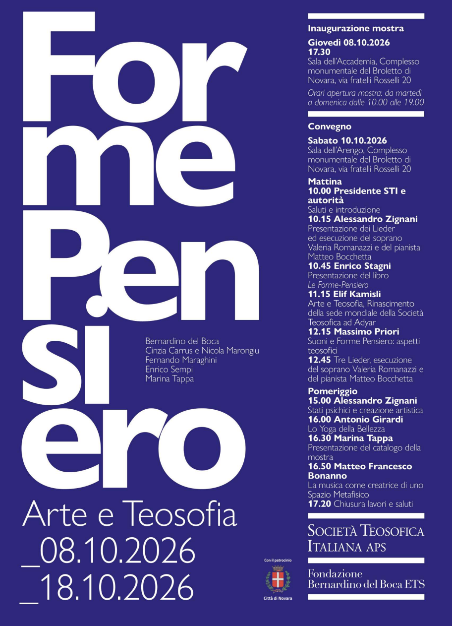 Novara, Broletto, Le forme-pensiero, arte e Teosofia, mostre Novara, arte contemporanea, Kandinsky, Hilma af Klint, cultura, ottobre 2026,