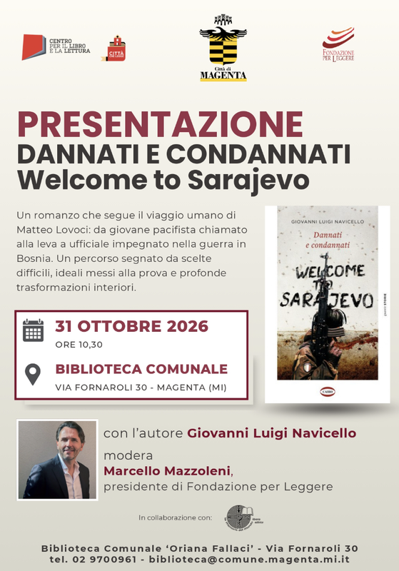 Magenta, 31 ottobre 2026: presentazione del romanzo “Dannati e condannati”